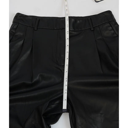 House of Harlow 1960 Vegan Leather Wide Leg Trouser Dress Pants Black - 8