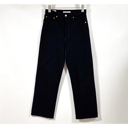 Levi's Ribcage Straight Leg High Rise Ankle Jeans Black - 27
