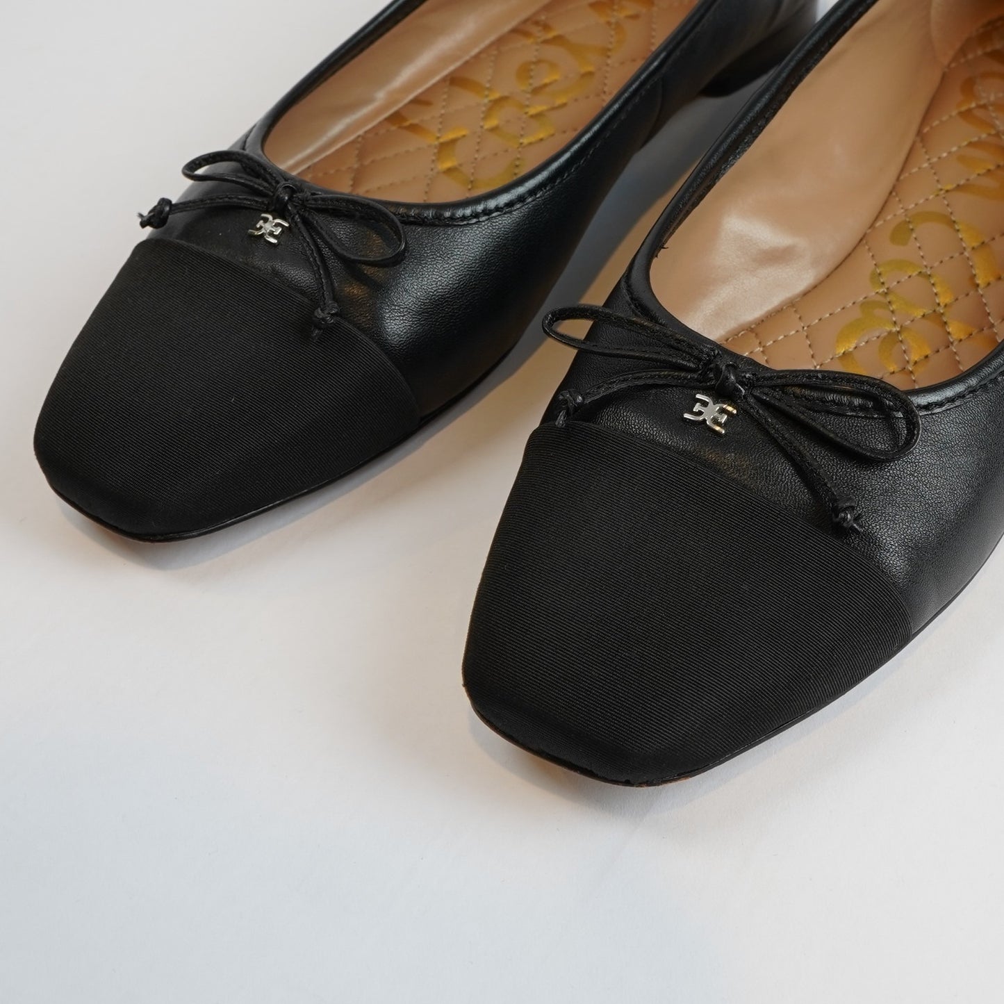 Sam Edelman Marley Ballet Flats Square Toe Black Leather - Size 9.5