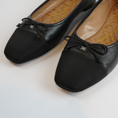 Sam Edelman Marley Ballet Flats Square Toe Black Leather - Size 9.5