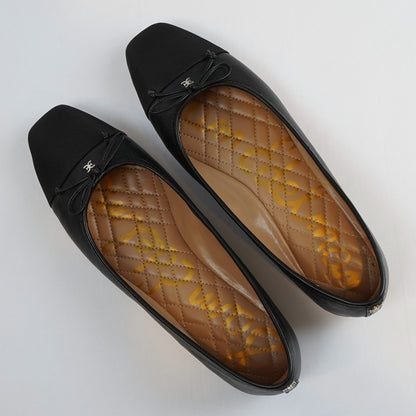 Sam Edelman Marley Ballet Flats Square Toe Black Leather - Size 9.5