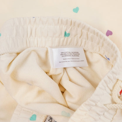 Wildfox Lounge Set Oatmeal Hearts Sweatshirt and Shorts - Size Medium