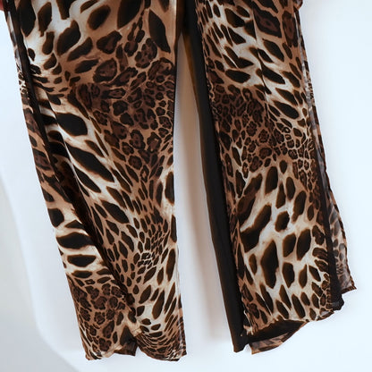 Cache Halter Wide Leg Jumpsuit Leopard Animal Print - Vintage 6