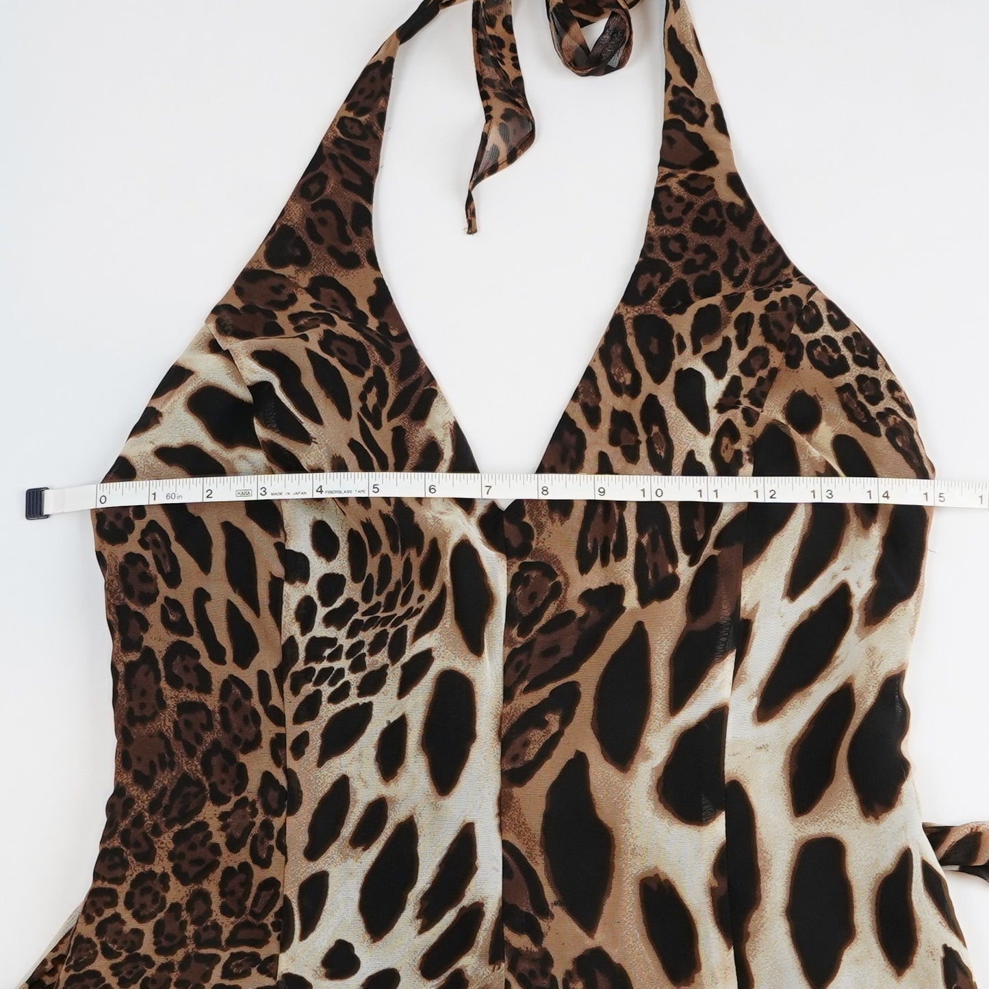 Cache Halter Wide Leg Jumpsuit Leopard Animal Print - Vintage 6