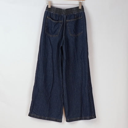 High-Rise Drawstring Wide Leg Relaxed Fit Denim Pants Universal Thread - XS
