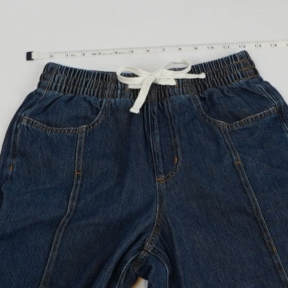 High-Rise Drawstring Wide Leg Relaxed Fit Denim Pants Universal Thread - XS