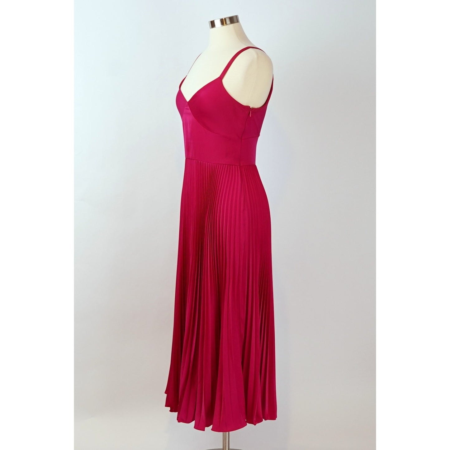 Polo Ralph Lauren V-Neck Pleated Midi Dress Pink - 4