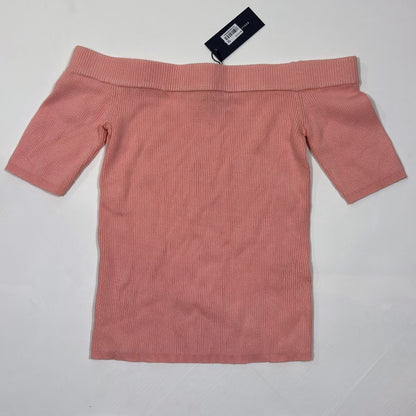 Tommy Hilfiger Ribbed Off Shoulder Top Pink "Garden Tour" - S
