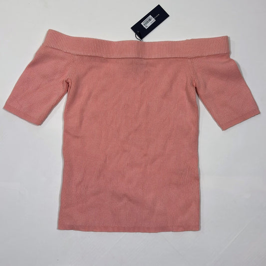 Tommy Hilfiger Ribbed Off Shoulder Top Pink "Garden Tour" - S