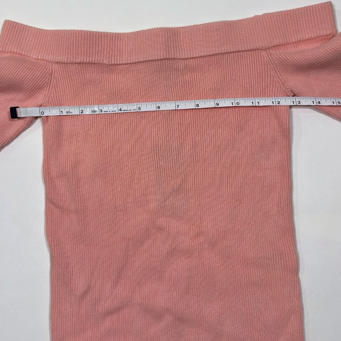 Tommy Hilfiger Ribbed Off Shoulder Top Pink "Garden Tour" - S