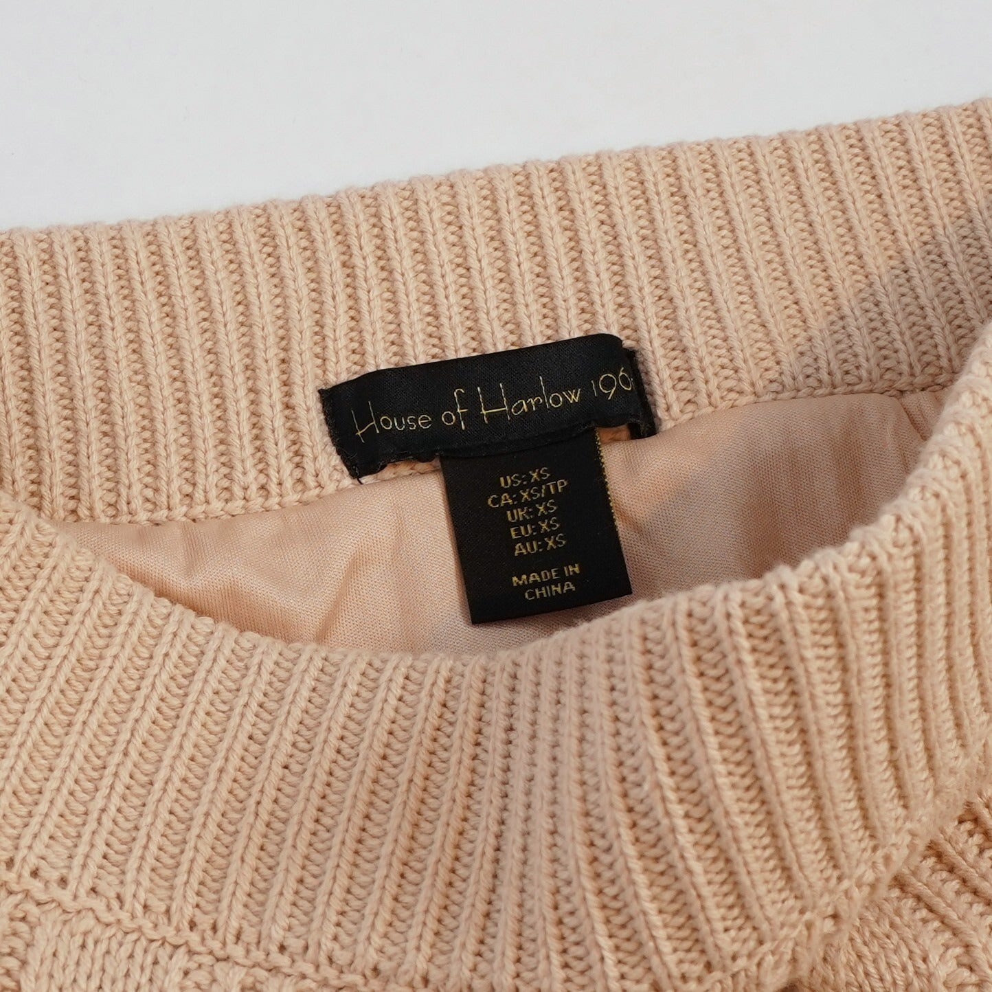 House of Harlow Crochet Knit Midi Skirt Cream - XS