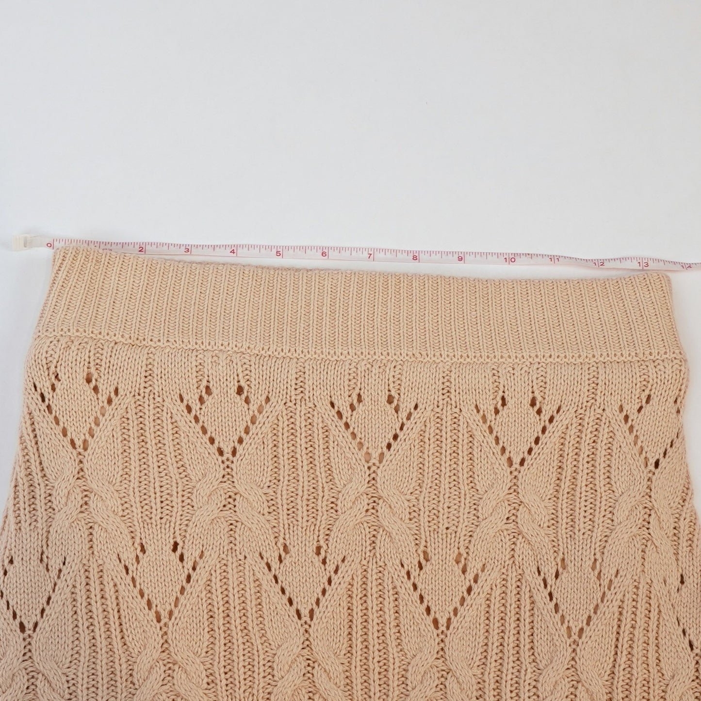 House of Harlow Crochet Knit Midi Skirt Cream - XS