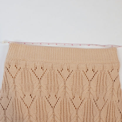 House of Harlow Crochet Knit Midi Skirt Cream - XS