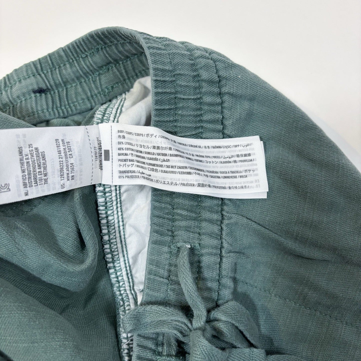 Abercrombie & Fitch Pull On Shorts Sage Green Cotton - XXL