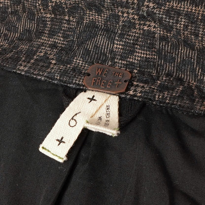 Free People Leopard Pop Moto Jacket Zippered Pockets Red Trim - 6