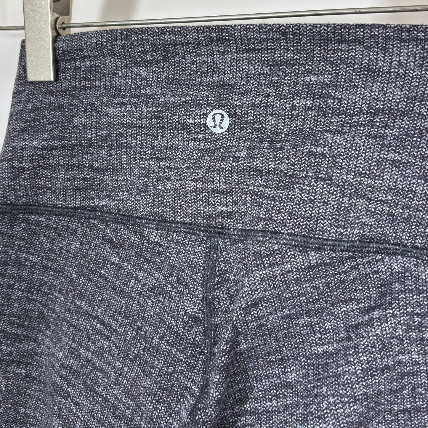Lululemon Wunder Under High Rise Legging Heathered Gray Black Knit Yoga - 4