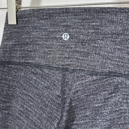 Lululemon Wunder Under High Rise Legging Heathered Gray Black Knit Yoga - 4