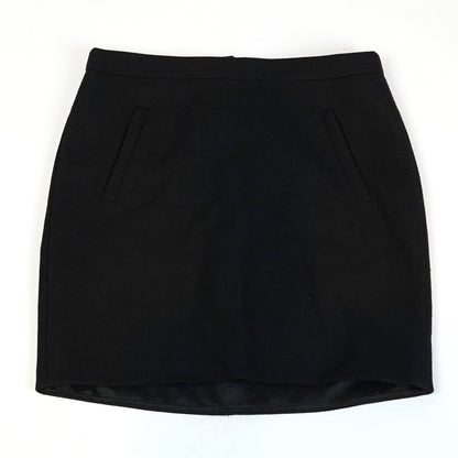 J Crew Classic Black Wool Mini Skirt - 2