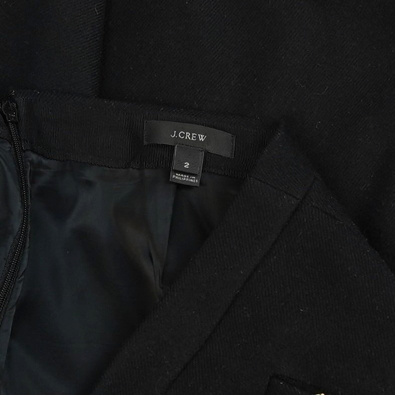 J Crew Classic Black Wool Mini Skirt - 2