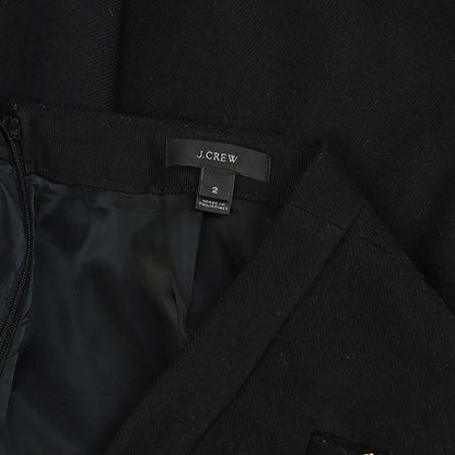 J Crew Classic Black Wool Mini Skirt - 2