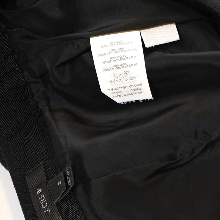 J Crew Classic Black Wool Mini Skirt - 2