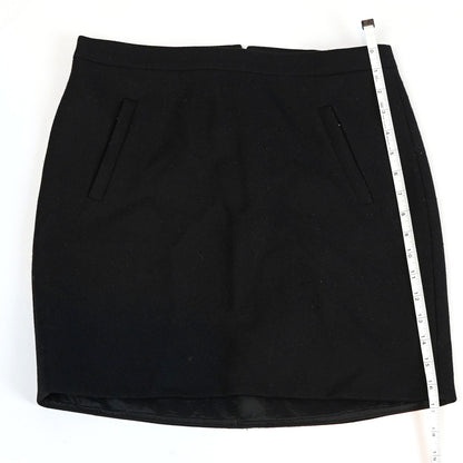 J Crew Classic Black Wool Mini Skirt - 2