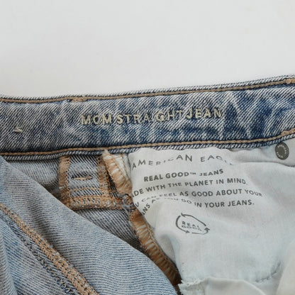 American Eagle Mom Straight Jeans Light Wash - 0 Short