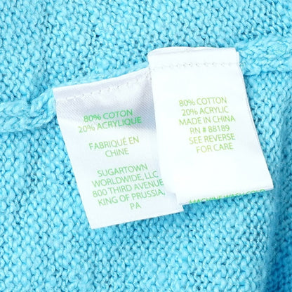 Lilly Pulitzer Danette V Neck Sweater Paradise Seabreeze Blue Intarsia - L
