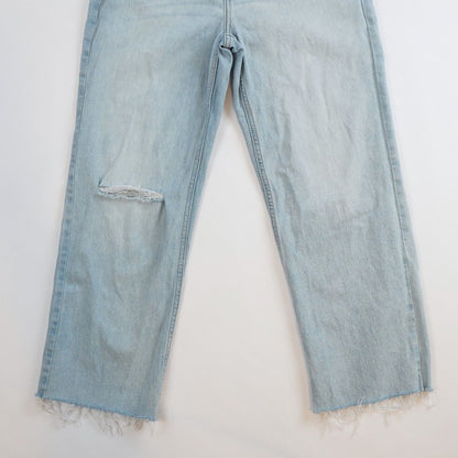 Elizabeth and James Distressed Wide Leg Crop Jeans - 29