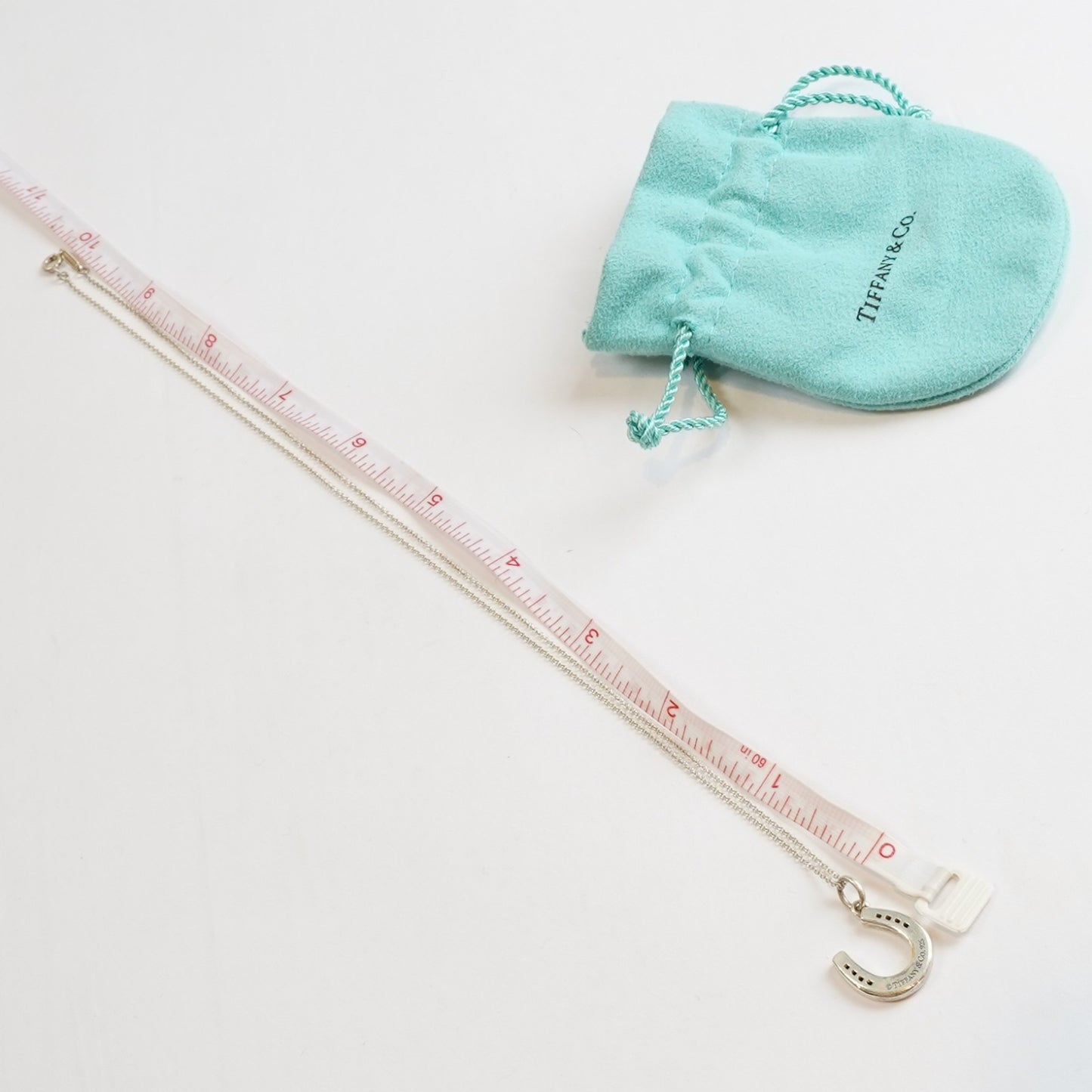 Tiffany & Co Lucky Horseshoe Pendant & Necklace 925 Silver Rare