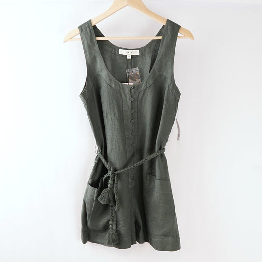 Joie Priya Linen Romper Jungle Green - S