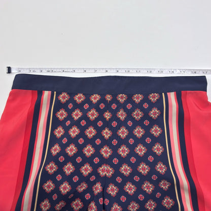 Charter Club Wide Leg Palazzo Trouser Pants Pink Blue Scarf Print - L