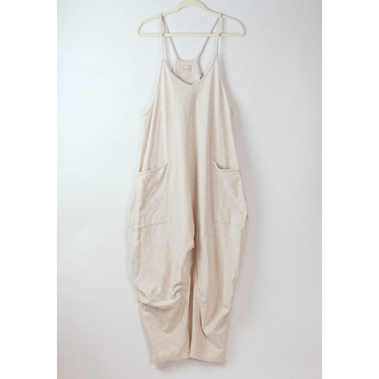 Free People Movement Hot Shot Jumpsuit Oatmeal Heather - S