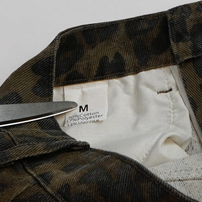 Leopard Print Barrel Leg Jeans Brown Animal Print - M