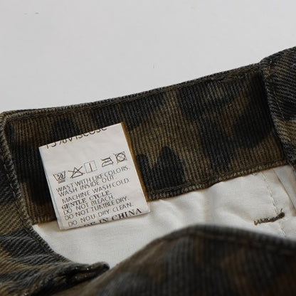 Leopard Print Barrel Leg Jeans Brown Animal Print - M