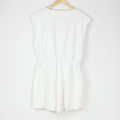 Lululemon French Terry V Neck Romper White Adjustable Waistband - 10