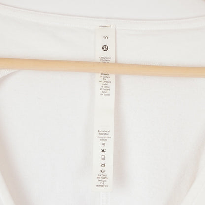 Lululemon French Terry V Neck Romper White Adjustable Waistband - 10