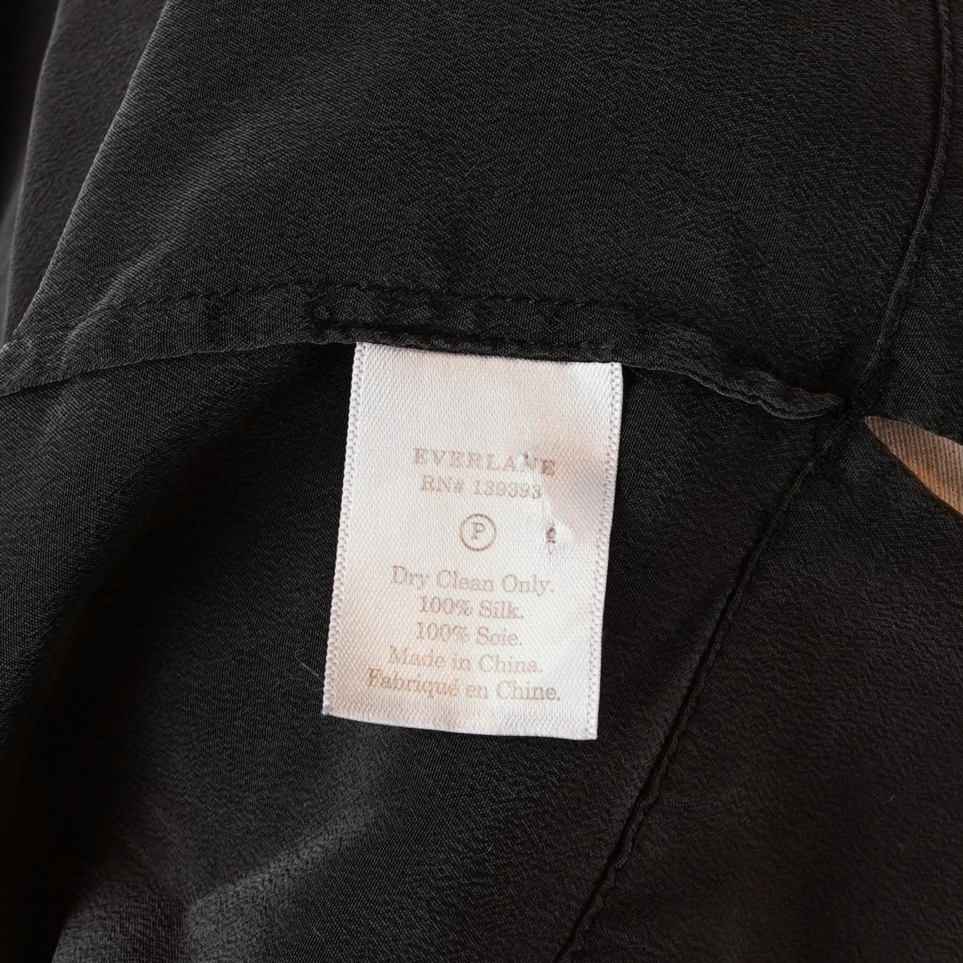 Everlane Silk Blouse Black Long Sleeve Cuffed - Size 4