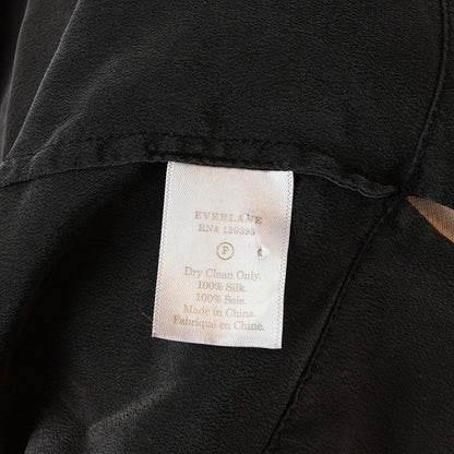 Everlane Silk Blouse Black Long Sleeve Cuffed - Size 4