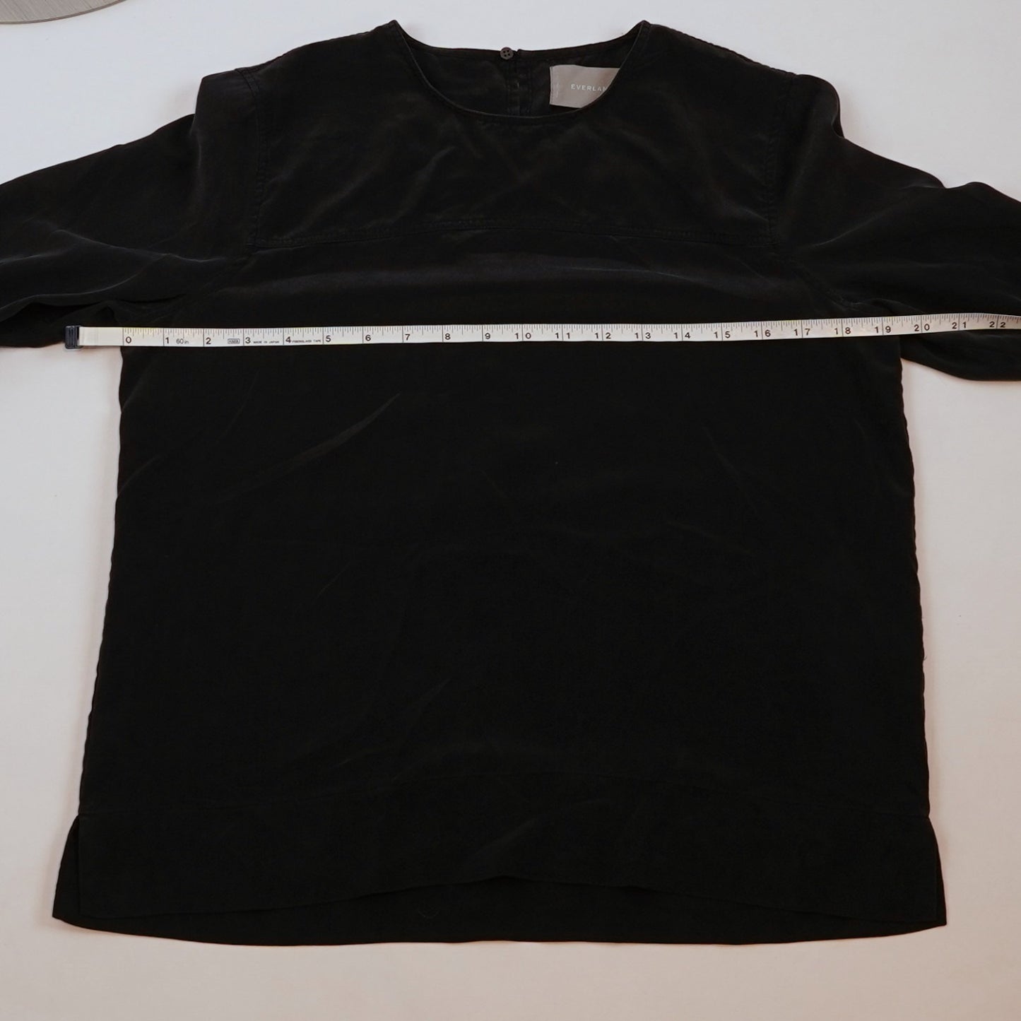 Everlane Silk Blouse Black Long Sleeve Cuffed - Size 4