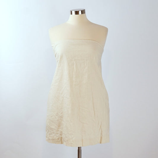 Free People Cotton-Linen Strapless Mini Dress - M