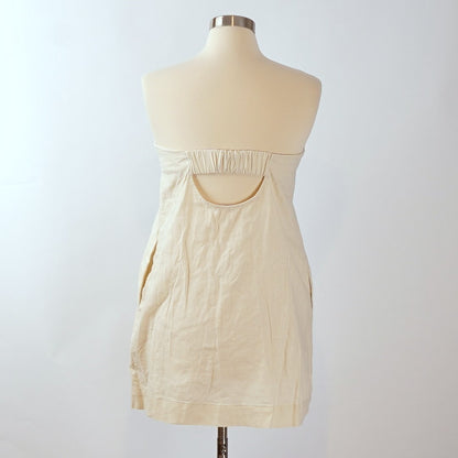 Free People Cotton-Linen Strapless Mini Dress - M