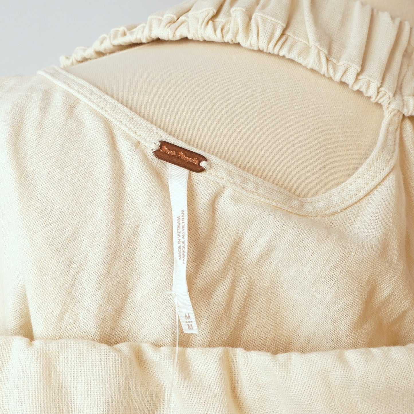 Free People Cotton-Linen Strapless Mini Dress - M