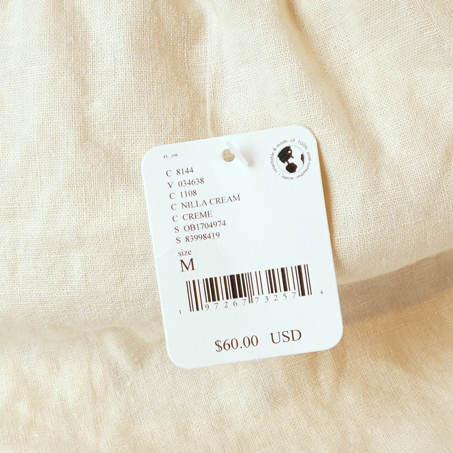 Free People Cotton-Linen Strapless Mini Dress - M