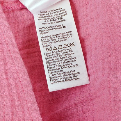 J Crew V-neck Double Gauze Popover Short Sleeve Blouse Bubblegum Pink - XS