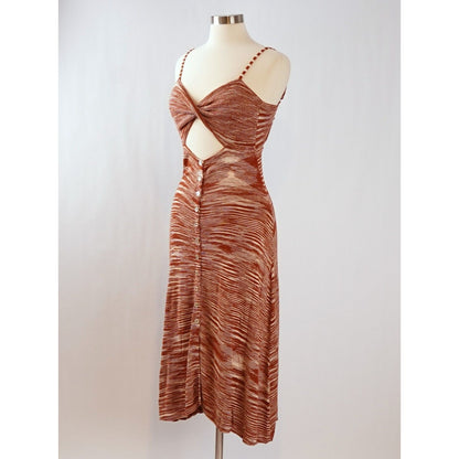 For Love and Lemons Isabela Midi Dress Brown  - L