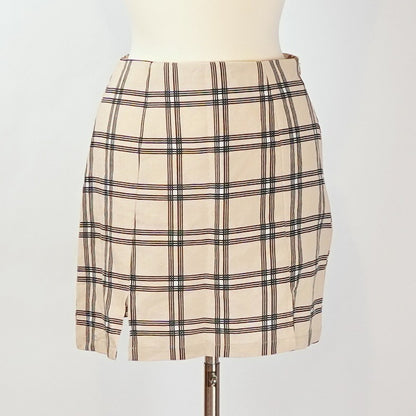 Nasty Gal Beige Tartan Plaid Mini Skirt - 4