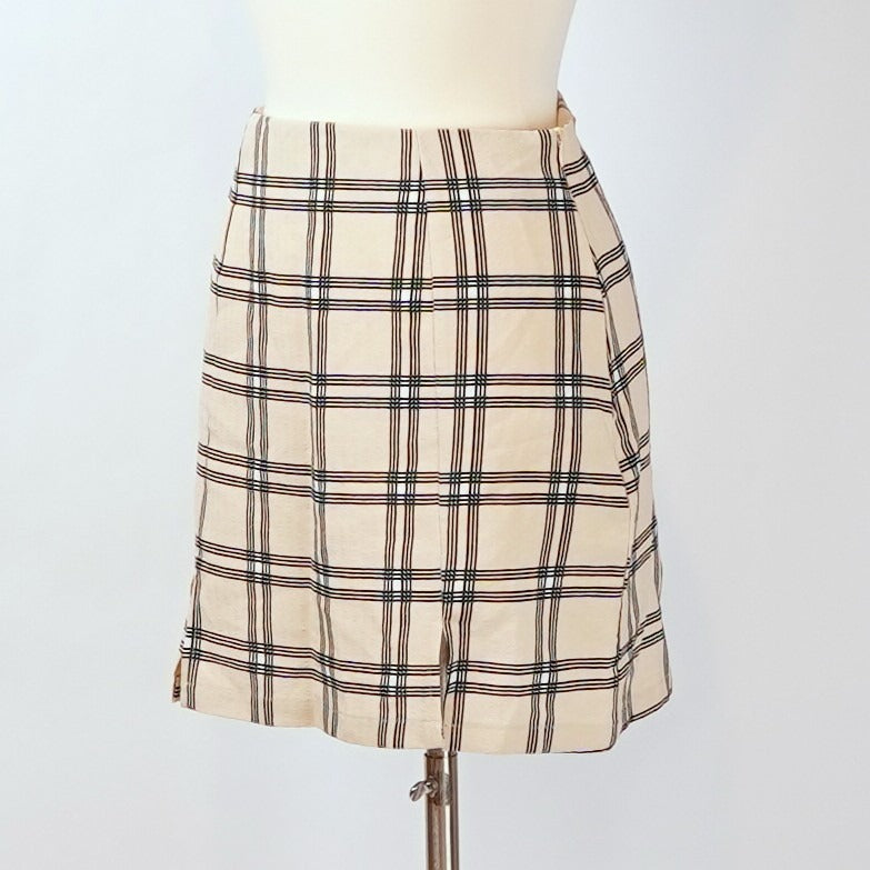 Nasty Gal Beige Tartan Plaid Mini Skirt - 4