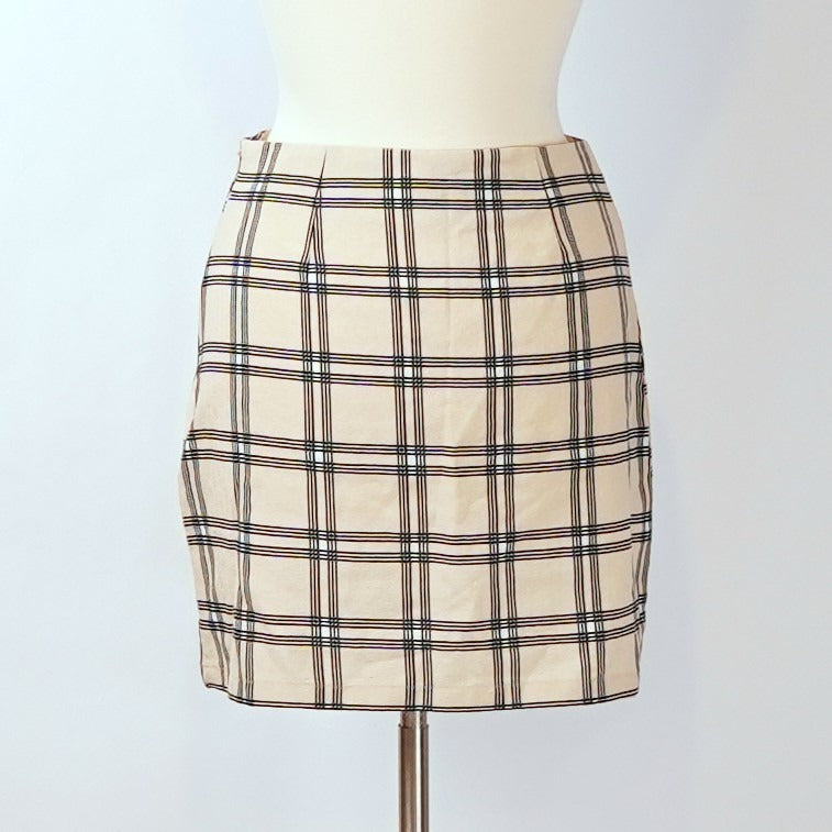 Nasty Gal Beige Tartan Plaid Mini Skirt - 4