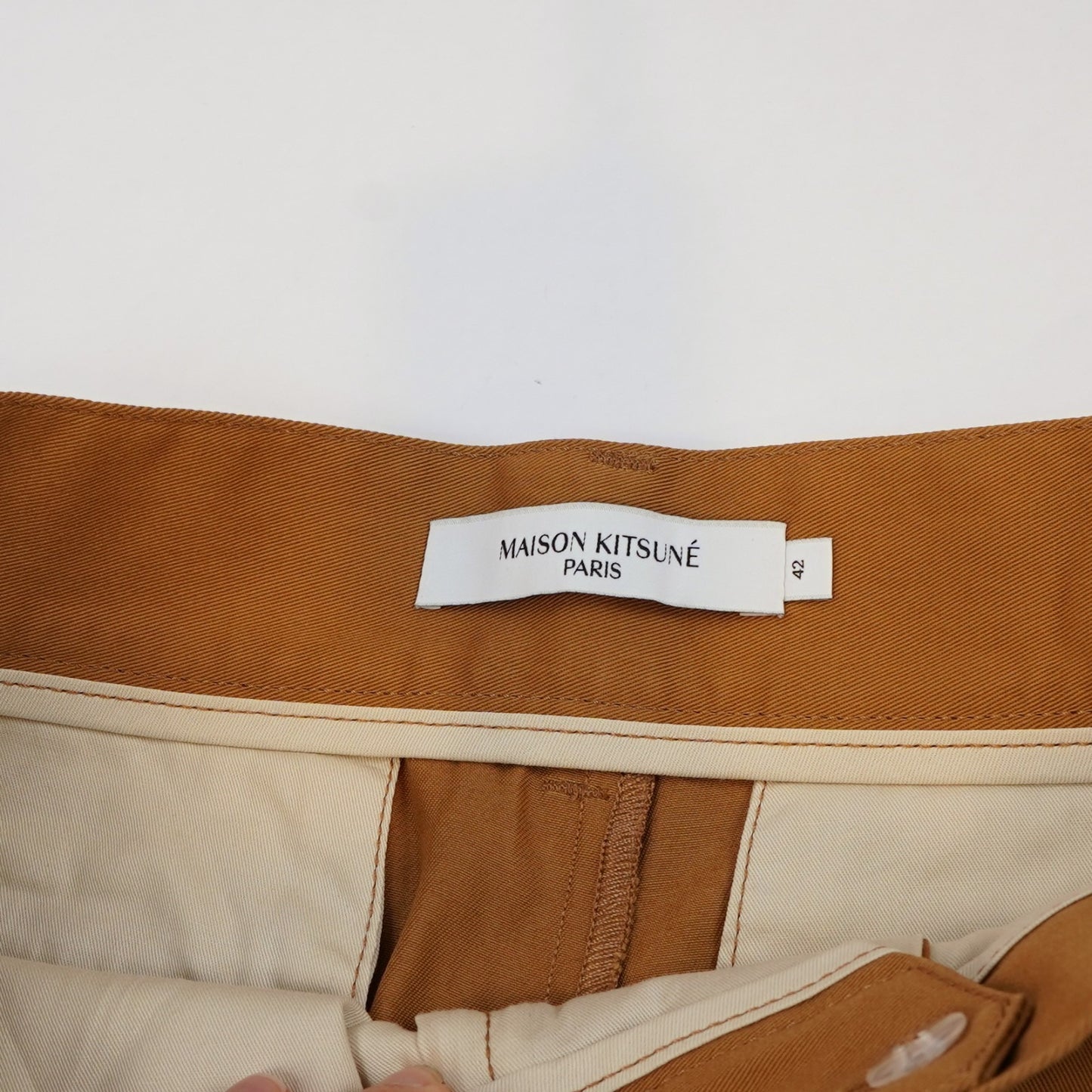 Maison Kitsune Paris Carrot Chino Khaki Pants 27" Inseam - M